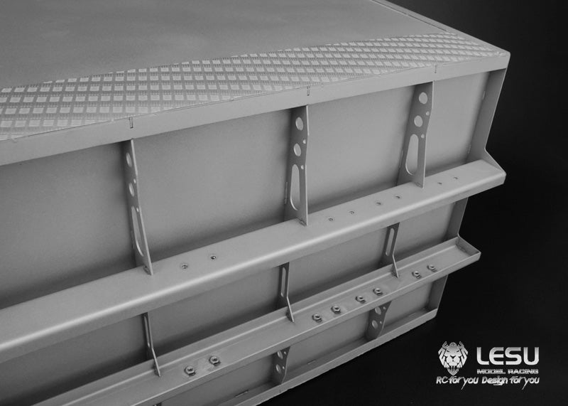 LESU 1/14 Truck Model Long 6X4 Flatbed Truck Modified Stainless Steel Container LS-A0015
