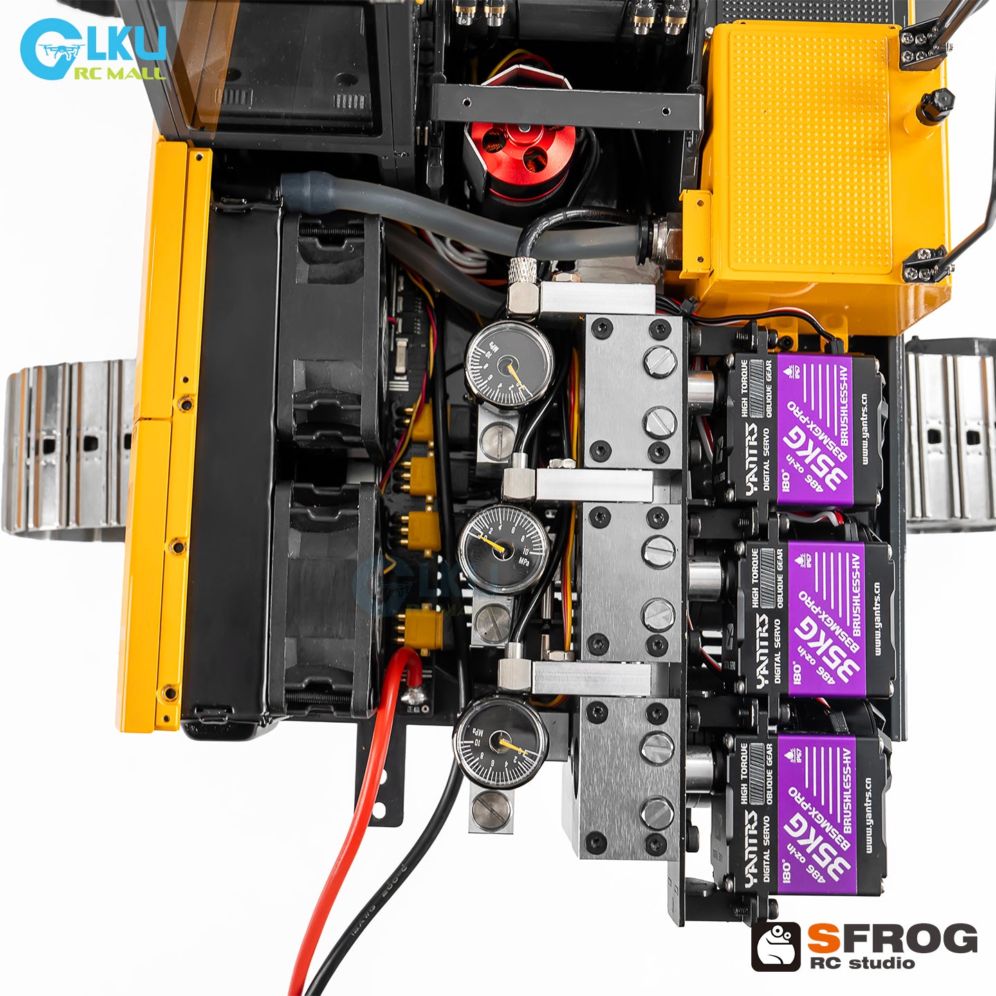 1/14 Sfrog model metal remote control E400 excavator model equipped with three pump system curved linear reversing valve