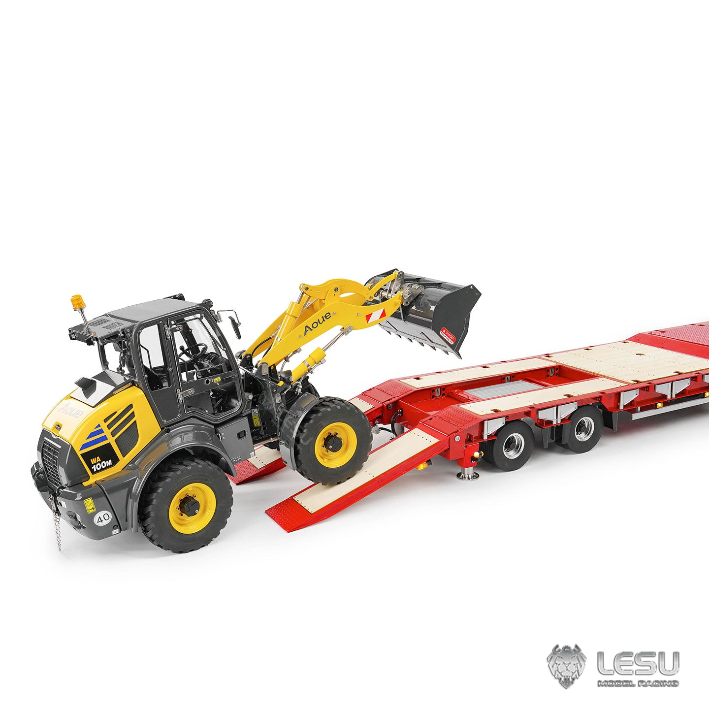 LESU 1/14 Hydraulic Engineering Trailer Small Wheel Trailer LS-A0049 Suitable for Tamiya Dump Truck Heavy Duty Tractor