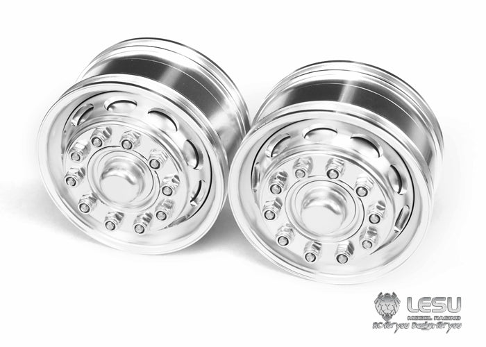 Tamiya 1/14 tractor aluminum alloy front wheel hub W-2016 wide tire 10 holes mud dump truck model LESU