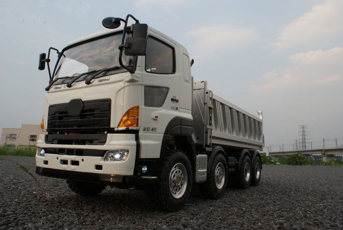 LESU 1/14 Hino Simulation Hydraulic Dump Truck Model Full Drive 8X8 Differential Lock Central Differential