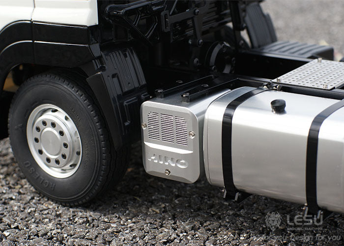 LESU 1/14 Tamiya Hino tractor truck model 6X4 tractor metal chassis modified car
