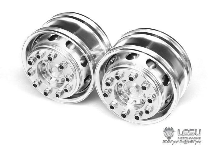 1/14 truck Tamiya tractor W-2018 wide wheel 10-hole aluminum alloy front wheel mud head modified model LESU