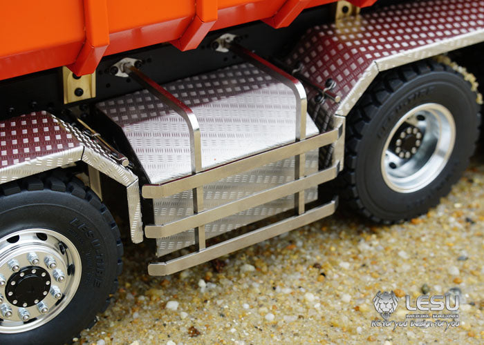 LESU 1/14 MAN TGS 8X8 four-axle drive metal dump truck hydraulic roll-on/roll-off full-unloading truck model