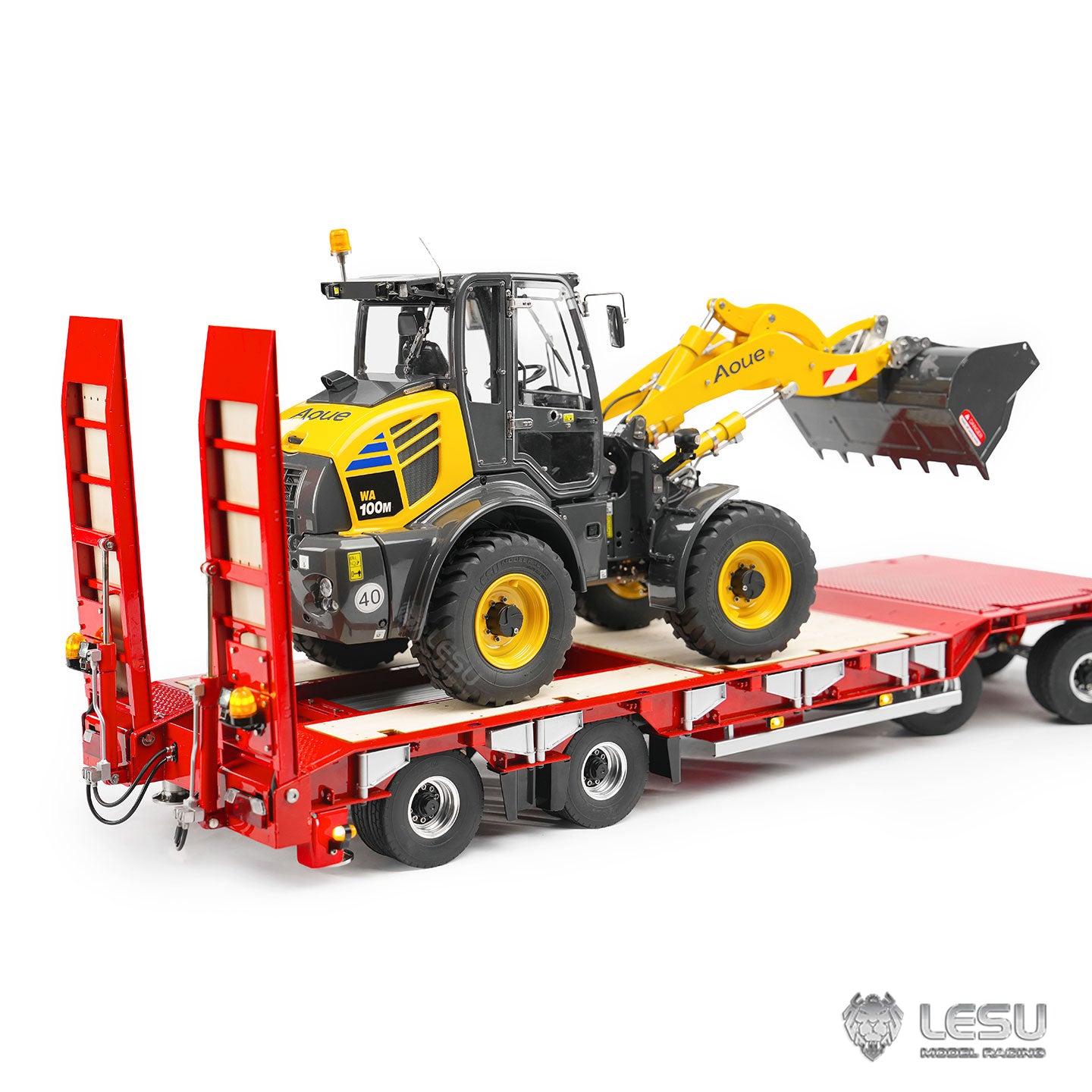 LESU 1/14 Hydraulic Engineering Trailer Small Wheel Trailer LS-A0049 Suitable for Tamiya Dump Truck Heavy Duty Tractor