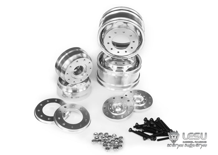 1/14 truck Tamiya tractor W-2018 wide wheel 10-hole aluminum alloy front wheel mud head modified model LESU