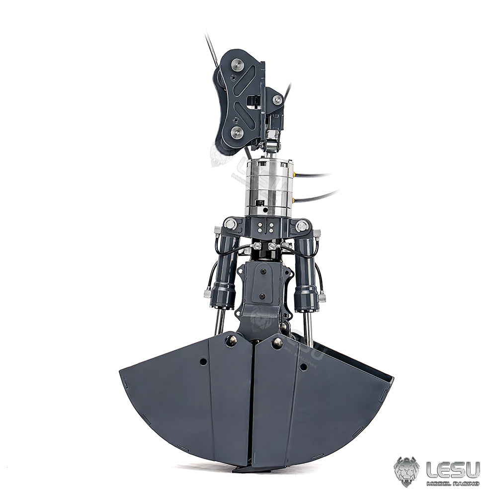 LESU 1/14 Metal Hydraulic Model Excavator Toy Quick Change Hydraulic Attachment Shell Bucket Double Petal Bucket AT-C0040