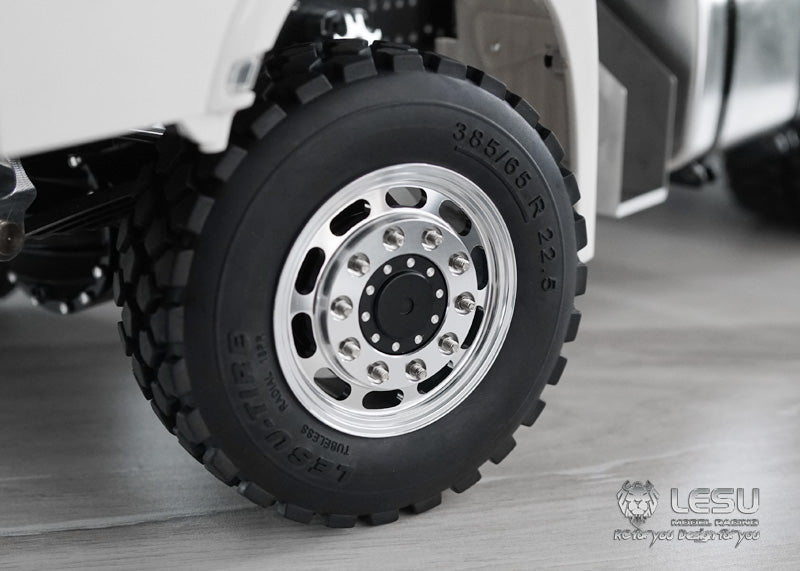 1/14 Truck Aluminum Alloy Wheel Flange Front Wheel Hub W-2044 Square Hole Wide Tire Tamiya Tractor Model LESU