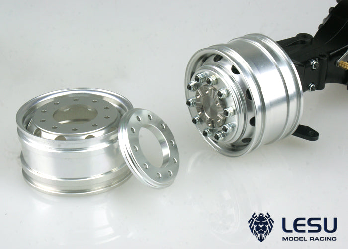 1/14 truck Tamiya tractor W-2041-C flange front wheel hub car model aluminum alloy wide tire model LESU