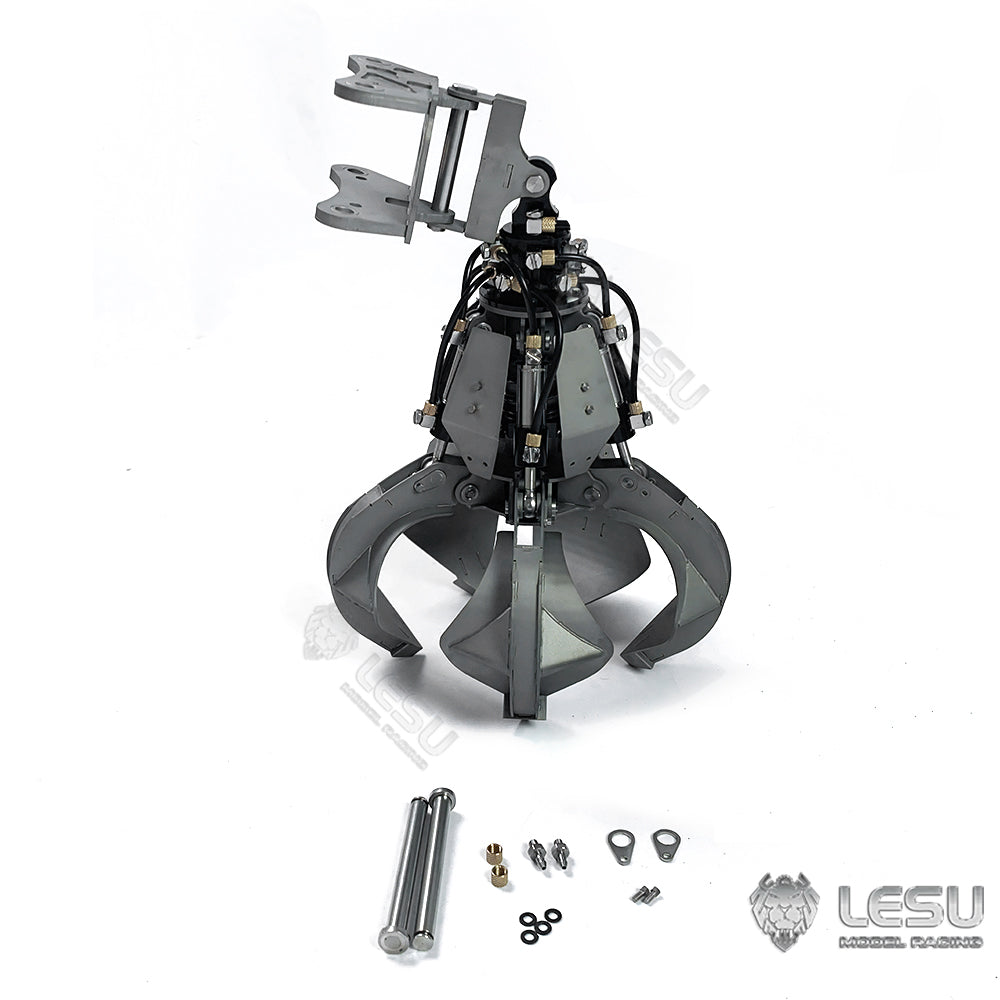 LESU 1/14 Metal Hydraulic Model Excavator Toy Quick Change Hydraulic Grab Bucket Attachment AT-C0039