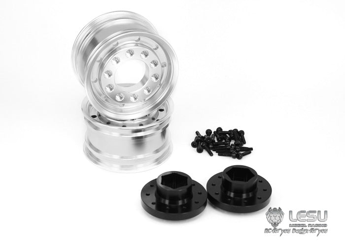 1/14 truck aluminum alloy wheel front wide wheel W-2008 Tamiya tractor Hino special wheel model LESU
