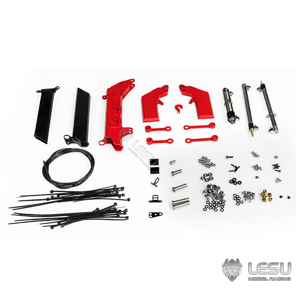 LESU 1/14 Tamiya tractor truck remote control model with crane upgrade parts and auxiliary crane full metal flying arm