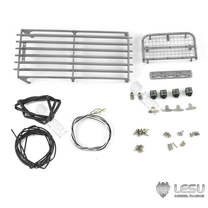 LESU 1/14 remote control hydraulic model PC360 excavator cab top metal anti-collision mesh spotlight
