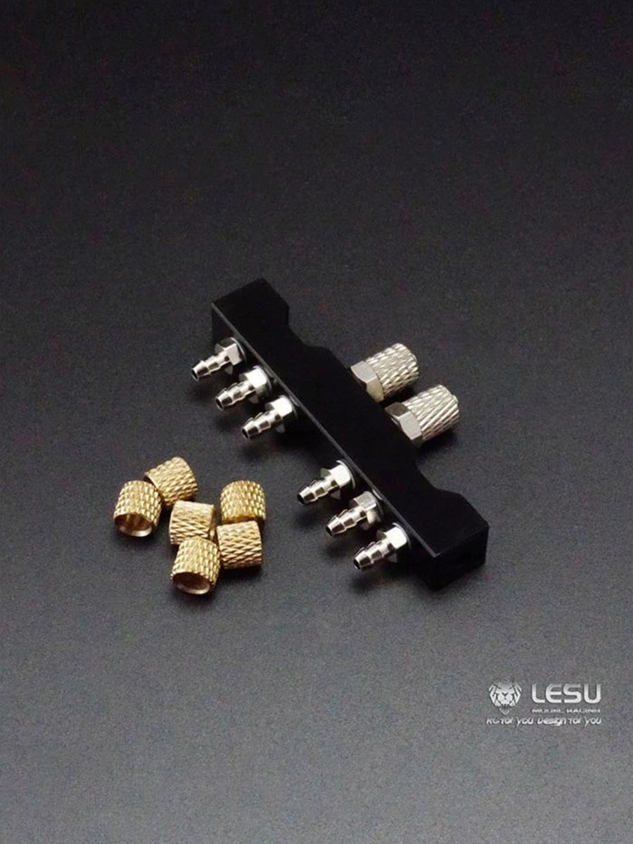 LESU Y-1507 1/14 Roll-off Truck Diverter Four-way Connector Diverter Valve for Hydraulic Model System Modification Accessories
