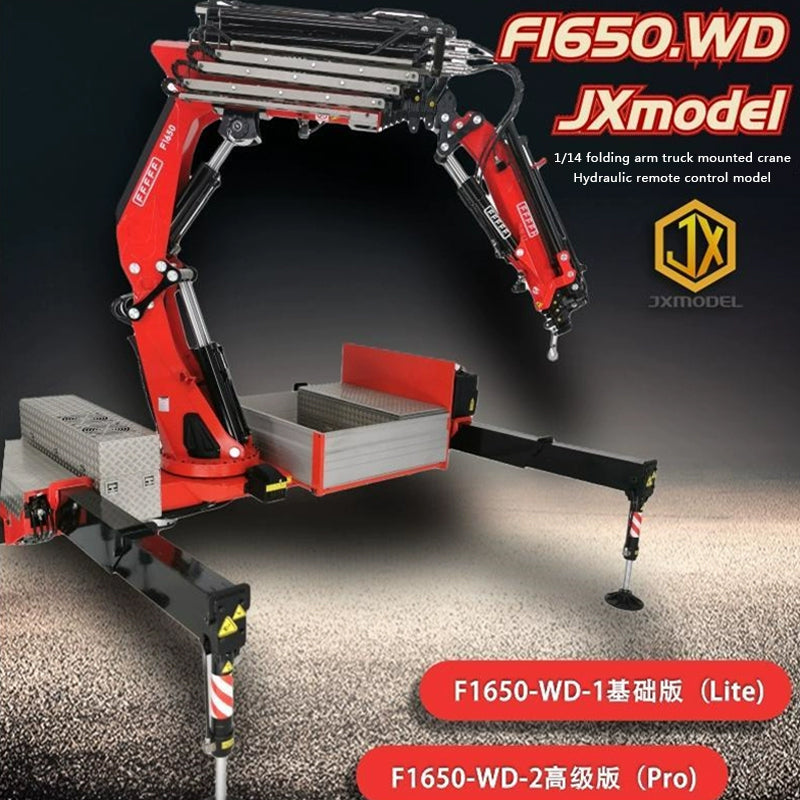 F1650 Heavy Duty Truck Mounted Crane - JXmodel Truck Remote Control Car Model Tractor Eurocar Fully Hydraulic Construction Machinery
