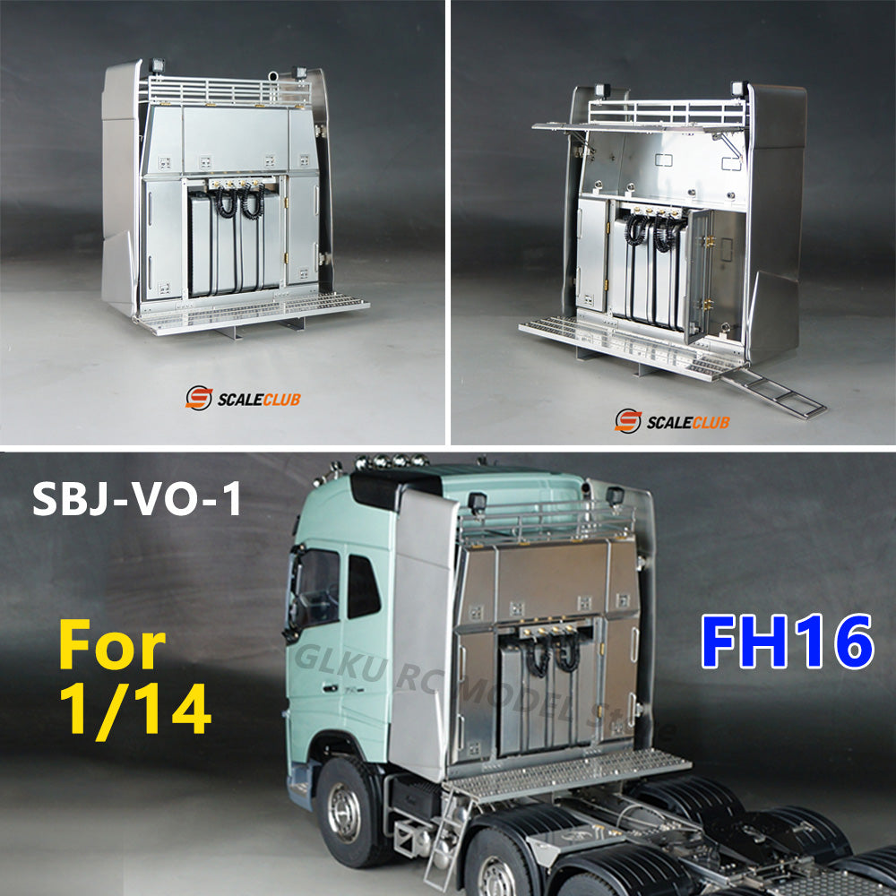 Sscaleclub Model for Tamiya 1/14 RC Engineering Heavy Duty Towing Truck Model Toy Metal Equipment Rack Toolbox Upgrade Parts