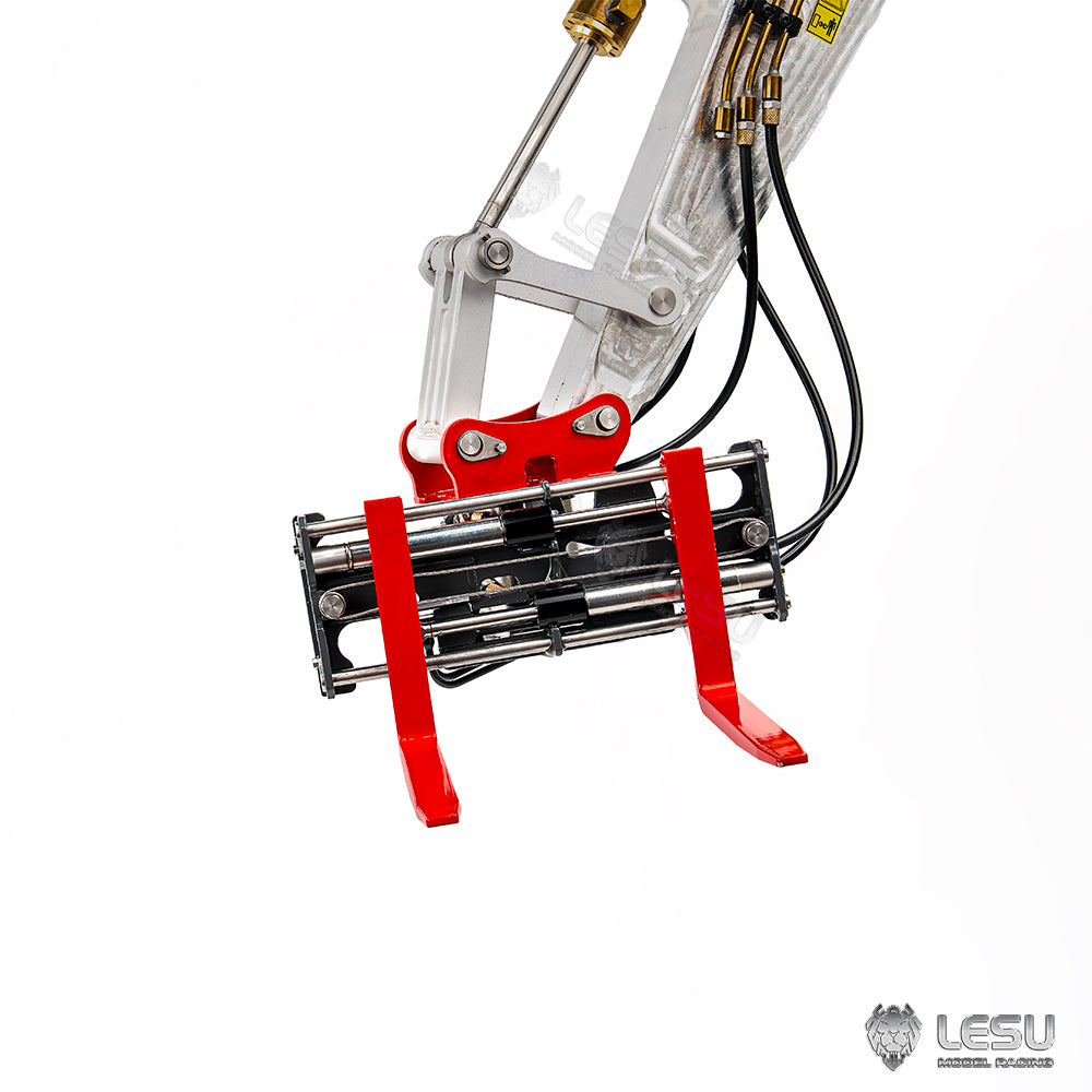 LESU 1/14 Engineering Hydraulic Metal Excavator Remote Control Model LESU Excavator Exclusive Hydraulic 270 Degree Rotating Fork AT-C0041