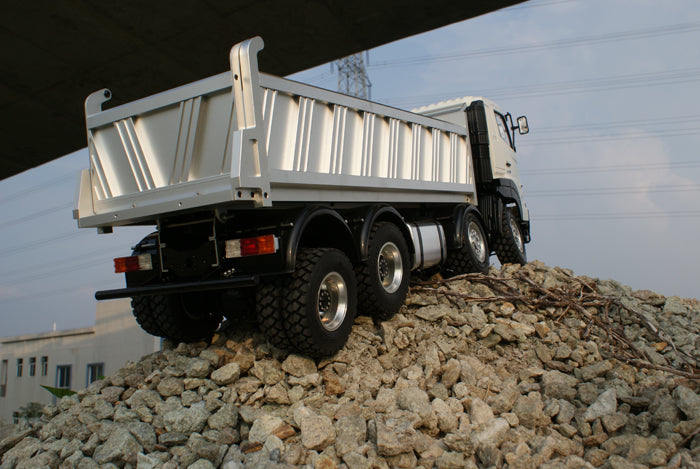 LESU 1/14 Hino Simulation Hydraulic Dump Truck Model Full Drive 8X8 Differential Lock Central Differential