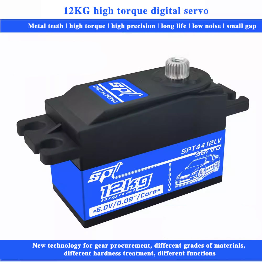 SPT semi-aluminum frame digital servo 12KG high torque / metal gear digital 4412 low profile servo