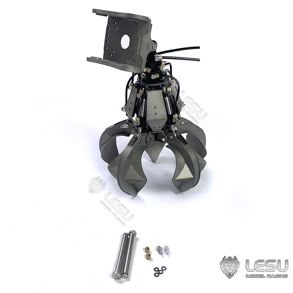 LESU 1/14 Metal Hydraulic Model Excavator Toy Quick Change Hydraulic Grab Bucket Attachment AT-C0039
