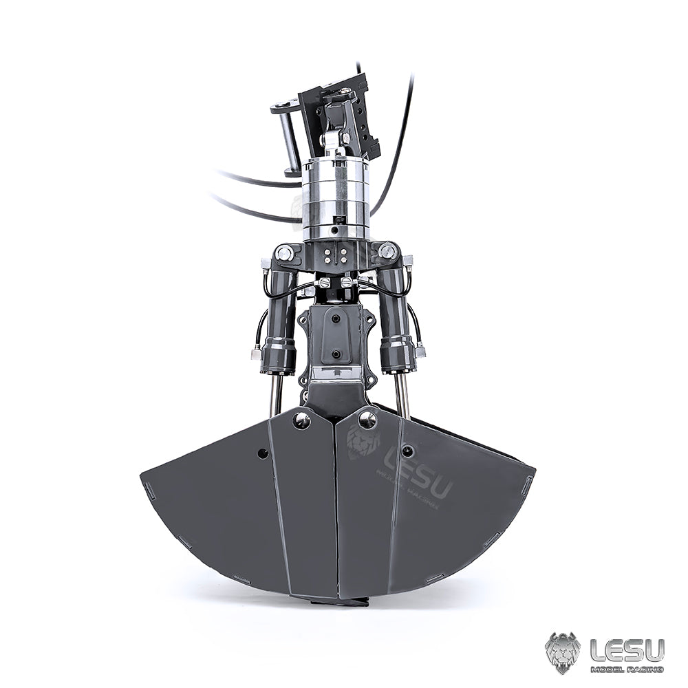 LESU 1/14 Metal Hydraulic Model Excavator Toy Quick Change Hydraulic Attachment Shell Bucket Double Petal Bucket AT-C0040