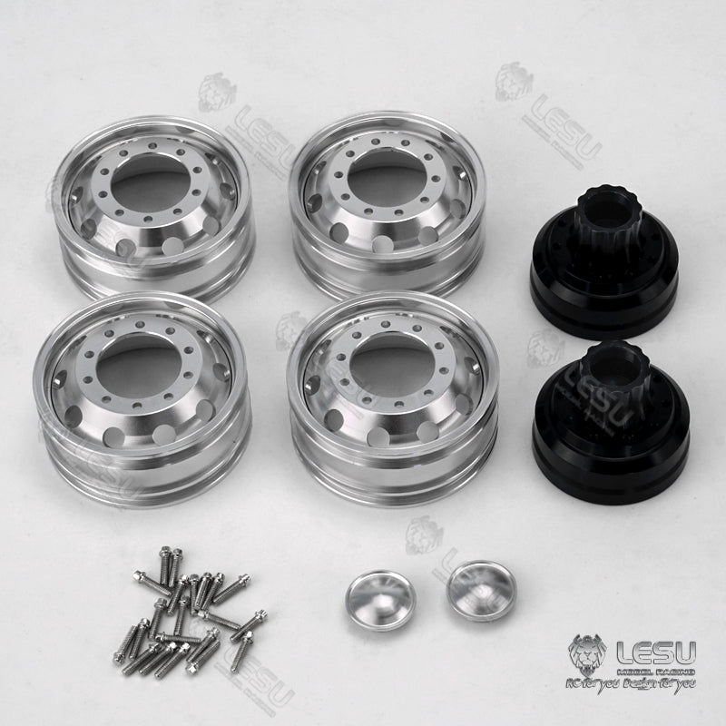 1/14 truck toy aluminum alloy front wheel hub wide tire W-2053 Tamiya tractor universal modified model accessories