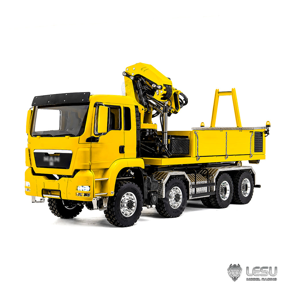 LESU 1/14 Truck MAN TGS 8*8 Ballast Bucket Truck Crane Fully Unloaded Roll-off Truck LS-Z0109