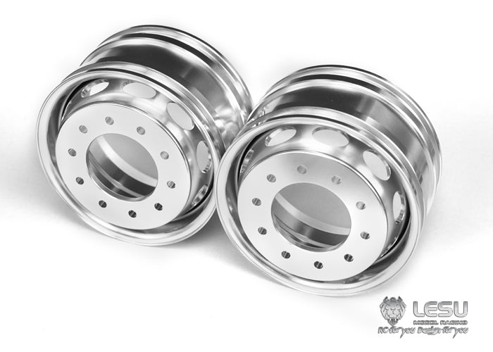 1/14 truck Tamiya tractor W-2018 wide wheel 10-hole aluminum alloy front wheel mud head modified model LESU
