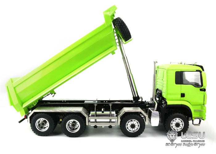 LESU 1/14 Tamiya Truck with new central differential differential lock bridge 8X8U bucket hydraulic dump truck model