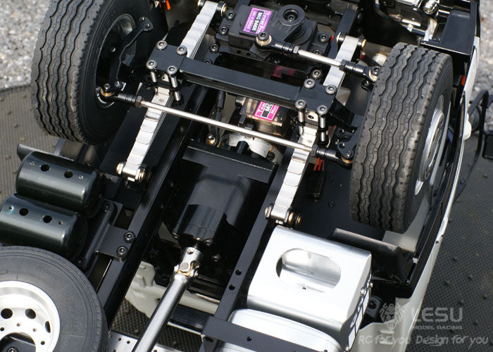 LESU 1/14 Tamiya Hino tractor truck model 6X4 tractor metal chassis modified car