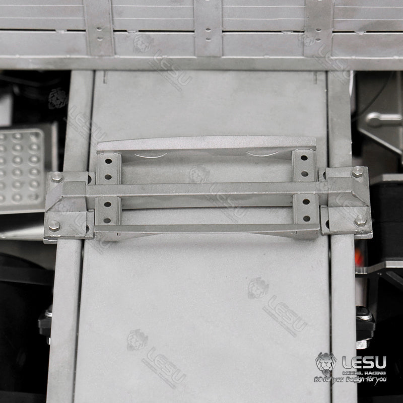 LESU 1/14 Tamiya Volvo FH16 truck model toy truck flatbed wood loaded tree cargo compartment with LED lights and winch
