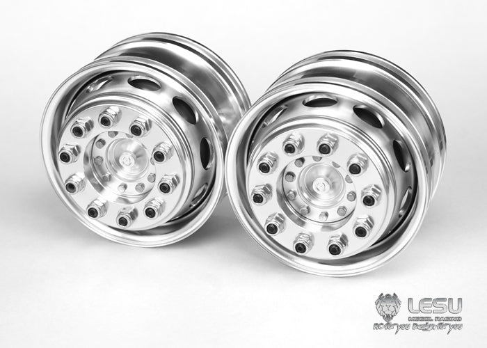 1/14 truck Tamiya tractor W-2018 wide wheel 10-hole aluminum alloy front wheel mud head modified model LESU