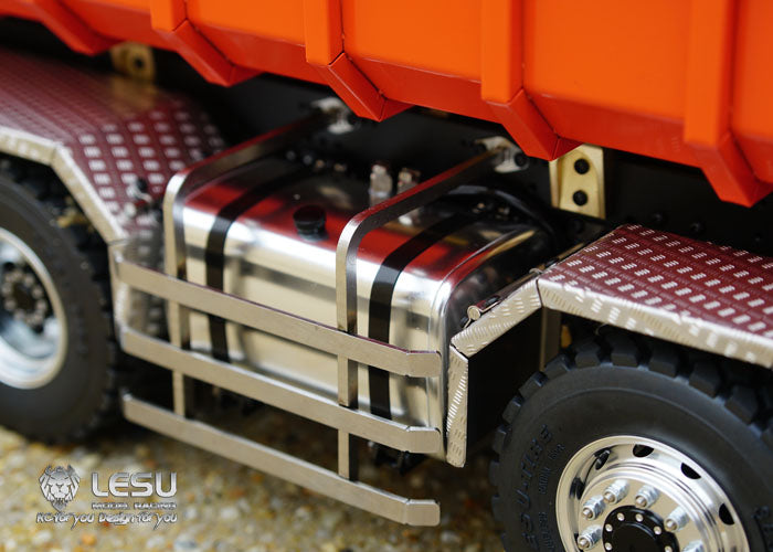 LESU 1/14 MAN TGS 8X8 four-axle drive metal dump truck hydraulic roll-on/roll-off full-unloading truck model