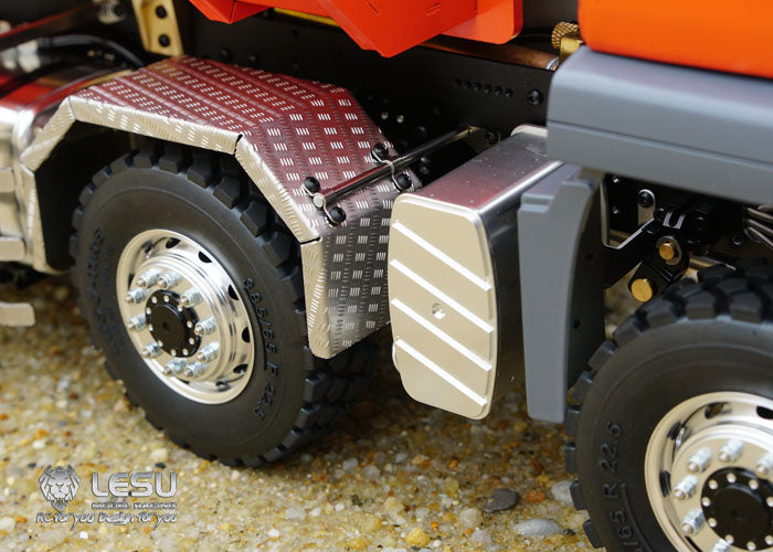 LESU 1/14 MAN TGS 8X8 four-axle drive metal dump truck hydraulic roll-on/roll-off full-unloading truck model