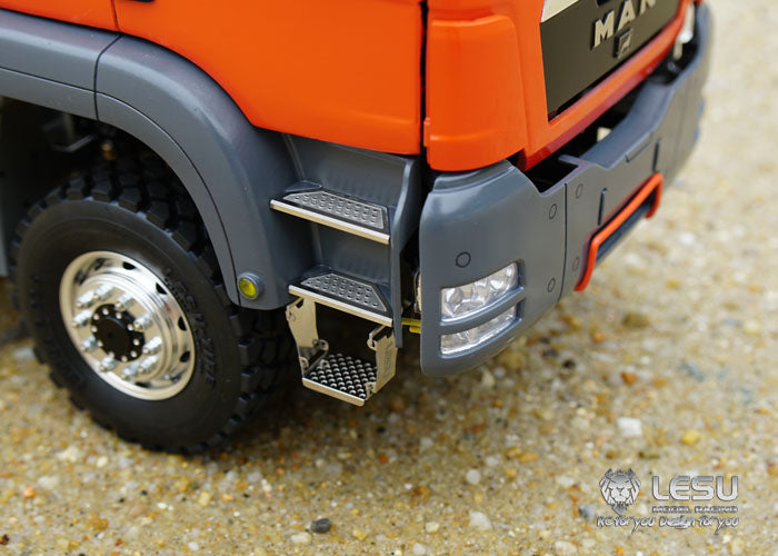 LESU 1/14 MAN TGS 8X8 four-axle drive metal dump truck hydraulic roll-on/roll-off full-unloading truck model