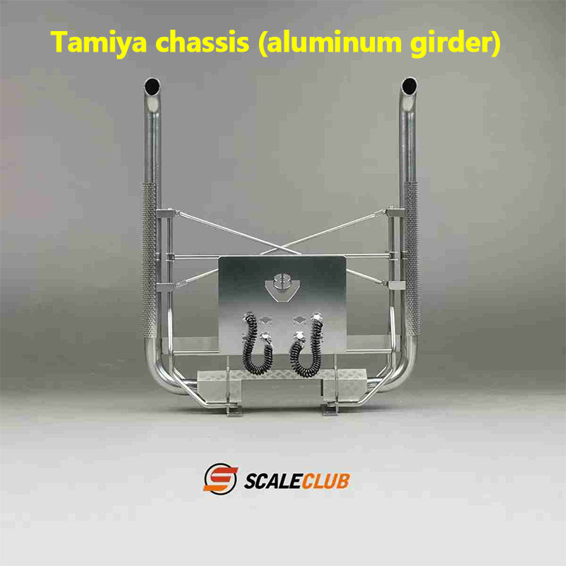 scaleclub Tamiya tractor truck European style with metal V-type exhaust on the driver's floor