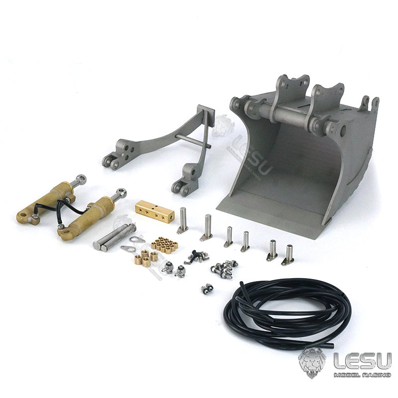 LESU 1/14 simulation hydraulic excavator PC360, wheel excavator, small short tail modified quick change hydraulic grab bucket attachment