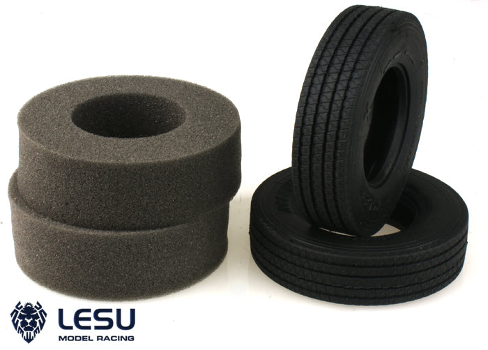 1/14 truck Tamiya tractor simulation striped road tire skin high quality rubber mud truck tire model LESU