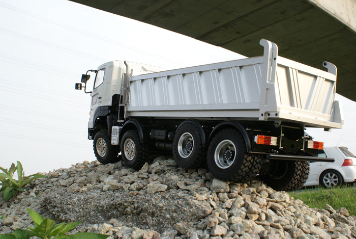 LESU 1/14 Hino Simulation Hydraulic Dump Truck Model Full Drive 8X8 Differential Lock Central Differential