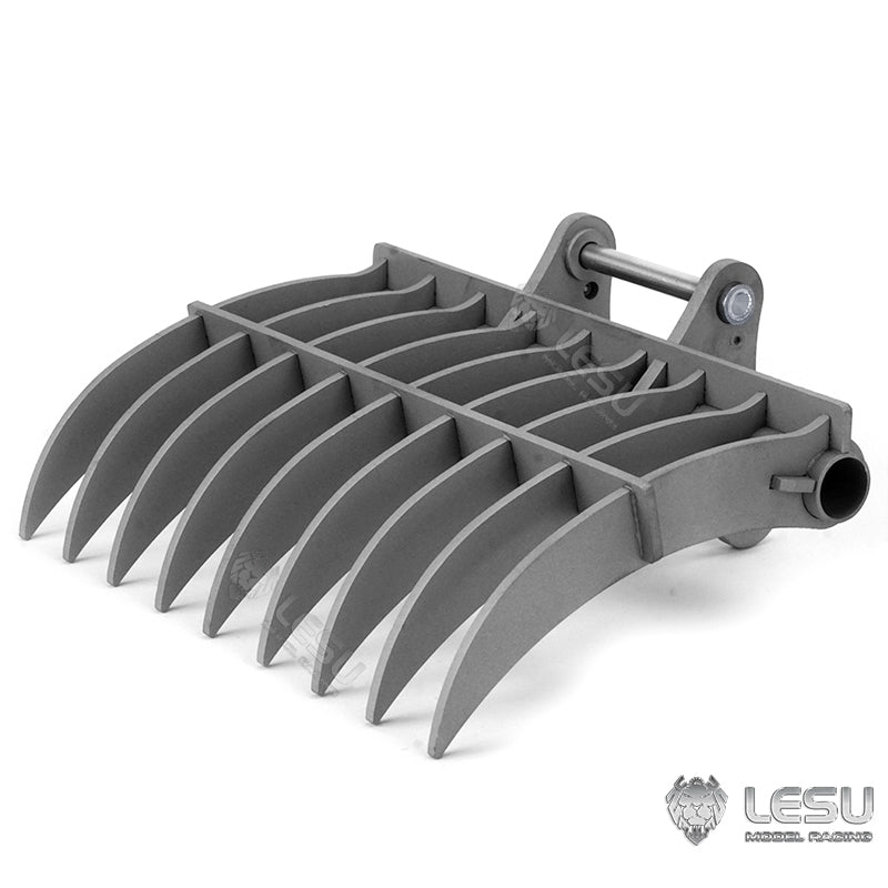 LESU 1/14 Engineering Hydraulic Excavator CAT 374F Modified Quick-Removal Metal Rake Bucket Attachment