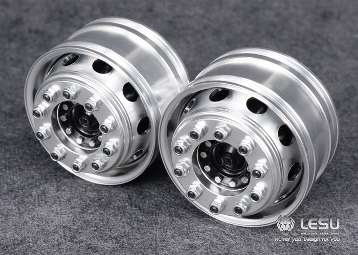 1/14 truck Tamiya tractor W-2018 wide wheel 10-hole aluminum alloy front wheel mud head modified model LESU