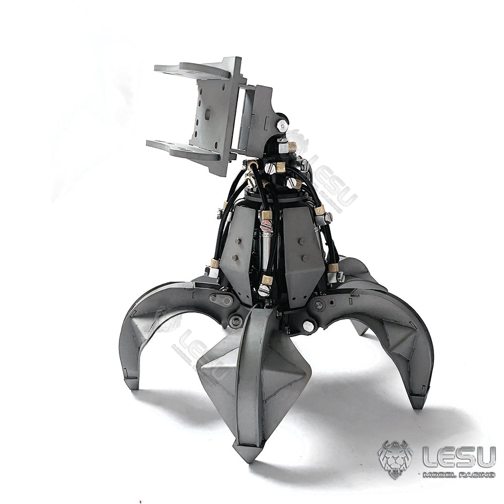 LESU 1/14 Metal Hydraulic Model Excavator Toy Quick Change Hydraulic Grab Bucket Attachment AT-C0039