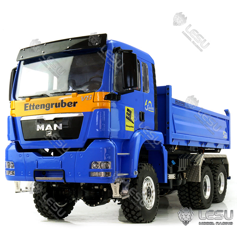 LESU 1/14 MAN TGS full drive 6X6 high torque hydraulic three-way bucket dump truck model truck
