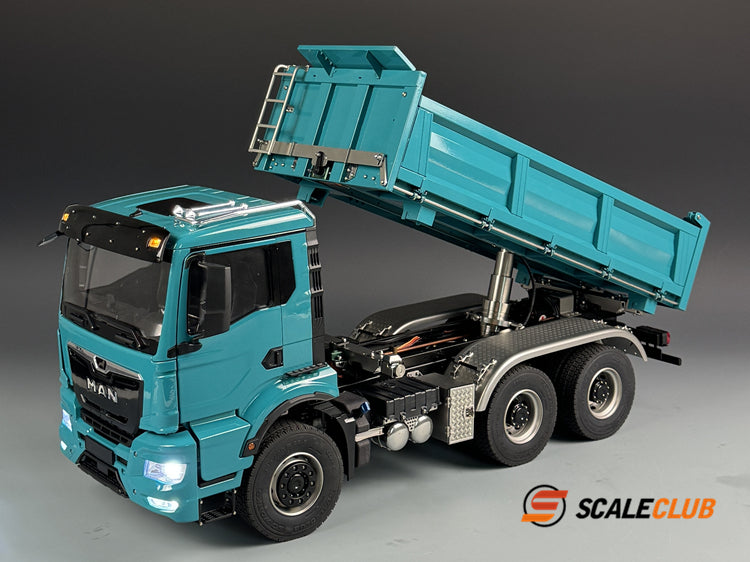 SCALECLUB 1/14 MAN TGS Mud Head Three-way Hydraulic Dump Full Metal Remote Control Truck Model