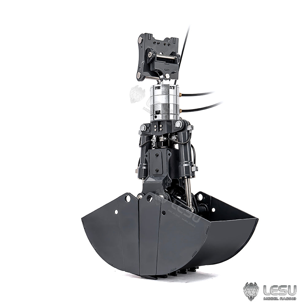 LESU 1/14 Metal Hydraulic Model Excavator Toy Quick Change Hydraulic Attachment Shell Bucket Double Petal Bucket AT-C0040