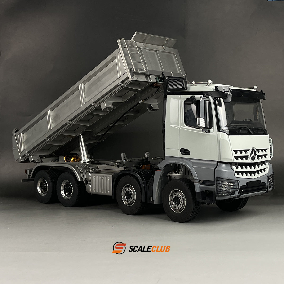 Scaleclcub Model RC 1/14 Mercedes Arocs 8x8 3-way Hydraulic Dump Truck Model