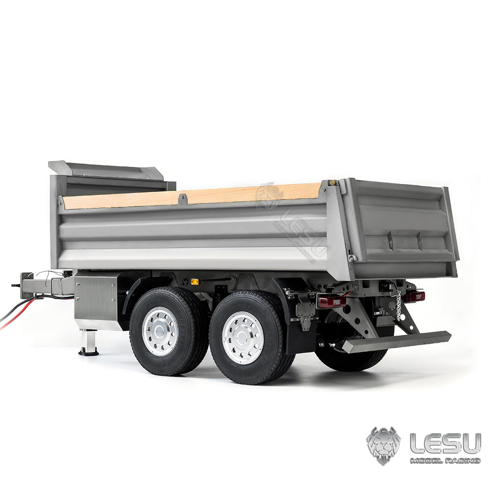 LESU 1/14 full trailer dump truck trailer CNC bucket center hydraulic cylinder lifting LS-A0051-B