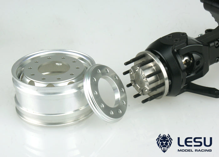 1/14 truck Tamiya tractor W-2041-C flange front wheel hub car model aluminum alloy wide tire model LESU