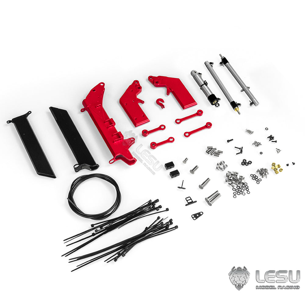 LESU 1/14 Tamiya tractor truck remote control model with crane upgrade parts and auxiliary crane full metal flying arm