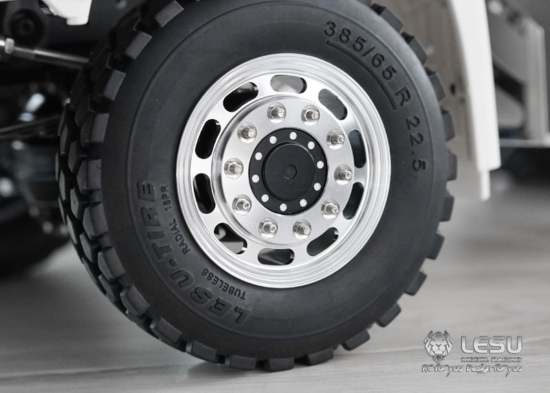 1/14 Truck Aluminum Alloy Wheel Flange Front Wheel Hub W-2044 Square Hole Wide Tire Tamiya Tractor Model LESU